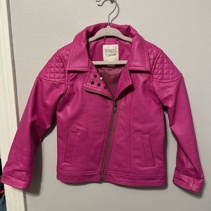 Toddler Pink Studded Leather Jacket 💖 size 4t